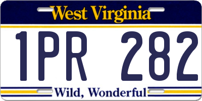 WV license plate 1PR282