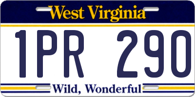 WV license plate 1PR290