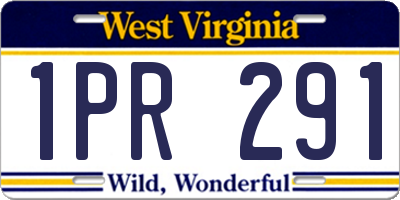WV license plate 1PR291