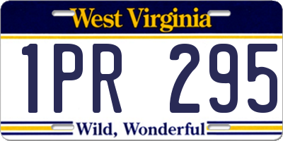 WV license plate 1PR295