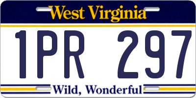 WV license plate 1PR297