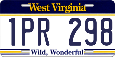 WV license plate 1PR298