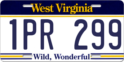 WV license plate 1PR299