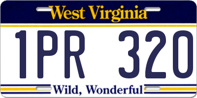 WV license plate 1PR320