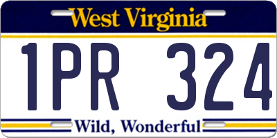 WV license plate 1PR324