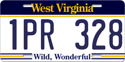 WV license plate 1PR328