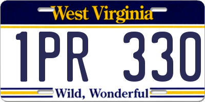 WV license plate 1PR330