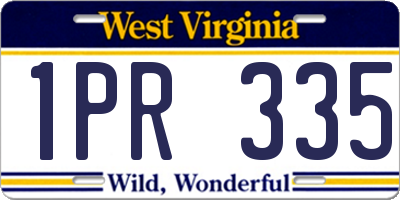 WV license plate 1PR335