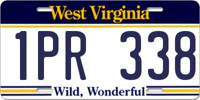 WV license plate 1PR338