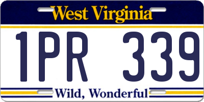 WV license plate 1PR339