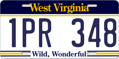 WV license plate 1PR348