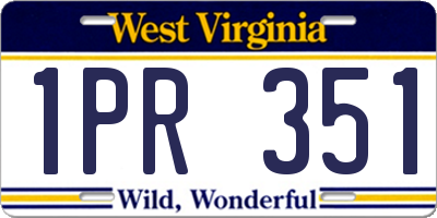 WV license plate 1PR351