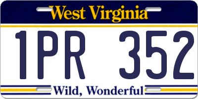 WV license plate 1PR352