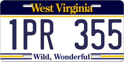 WV license plate 1PR355