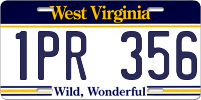 WV license plate 1PR356