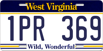 WV license plate 1PR369