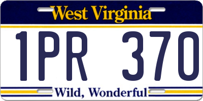 WV license plate 1PR370