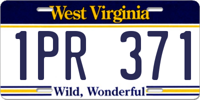 WV license plate 1PR371
