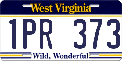 WV license plate 1PR373