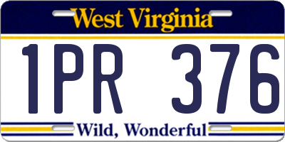 WV license plate 1PR376