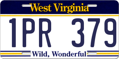 WV license plate 1PR379