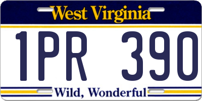 WV license plate 1PR390