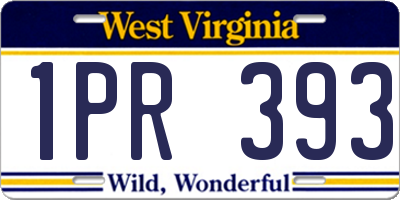 WV license plate 1PR393