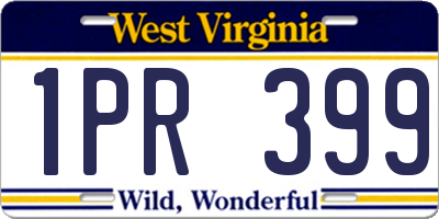 WV license plate 1PR399