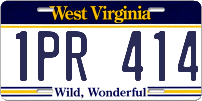 WV license plate 1PR414