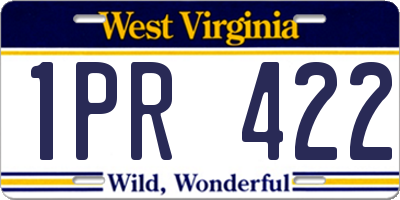 WV license plate 1PR422