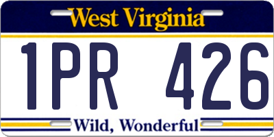 WV license plate 1PR426