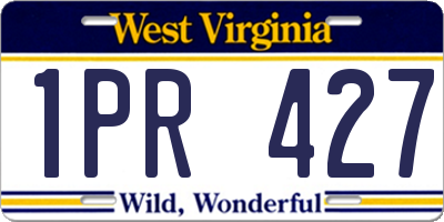 WV license plate 1PR427