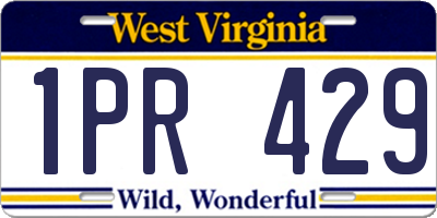 WV license plate 1PR429