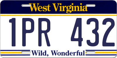 WV license plate 1PR432