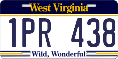 WV license plate 1PR438