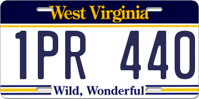 WV license plate 1PR440