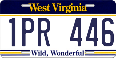 WV license plate 1PR446