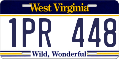 WV license plate 1PR448