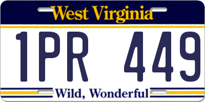 WV license plate 1PR449
