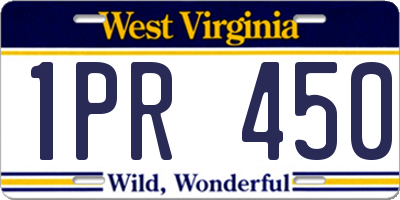 WV license plate 1PR450