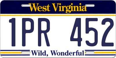 WV license plate 1PR452