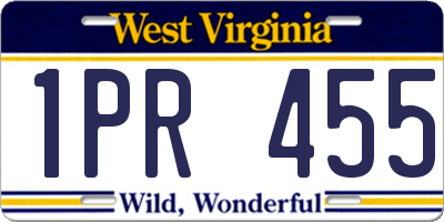 WV license plate 1PR455