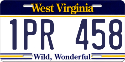 WV license plate 1PR458