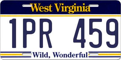 WV license plate 1PR459