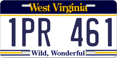 WV license plate 1PR461