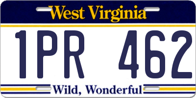 WV license plate 1PR462