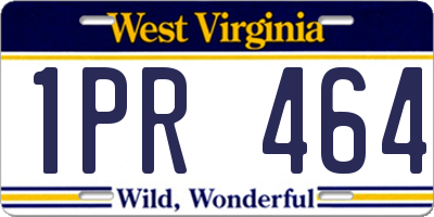 WV license plate 1PR464