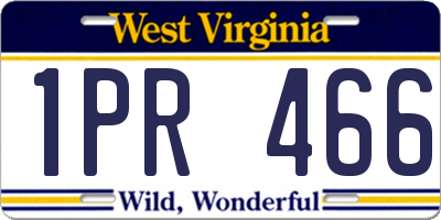 WV license plate 1PR466