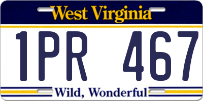 WV license plate 1PR467