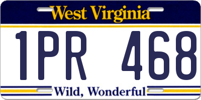 WV license plate 1PR468